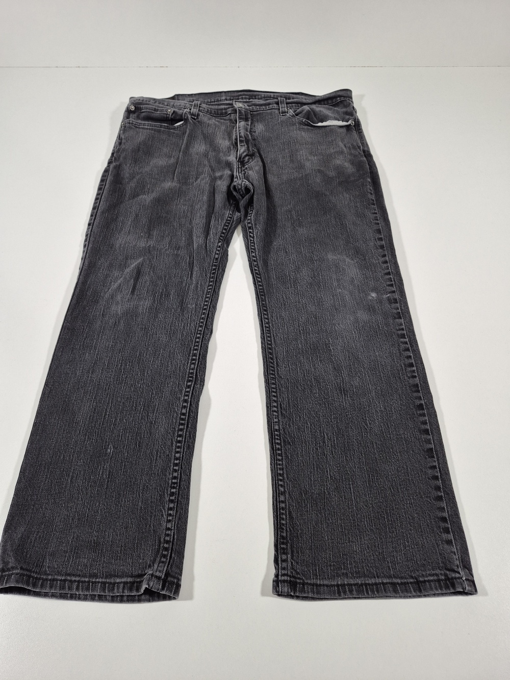 Levis 559 Relaxed Straight Jeans Mens 38x30 Gray Charcoal Wash Stretch Denim